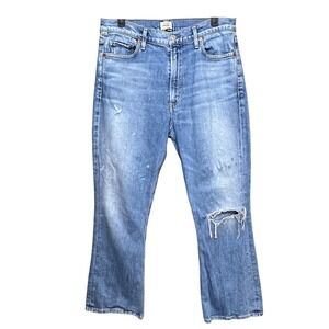 Citizens of Humanity "CoH" Demy Cropped Flare Jeans Womens Sz 30 Blue Distressed